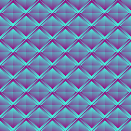 Repeatable pattern with crystal like structure. Mosaic of studs, shaded squaresのイラスト素材