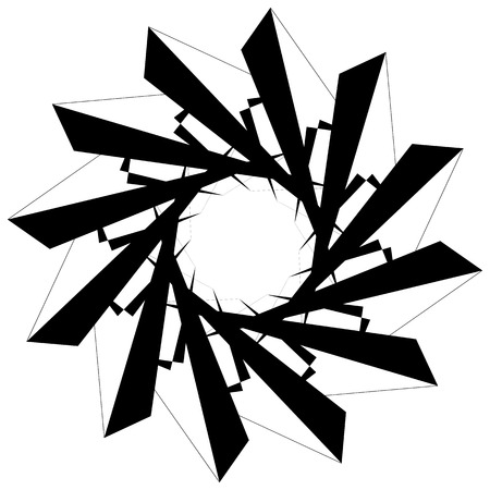 Circular geometric element. Rotating shapes, forms abstract illustration.のイラスト素材