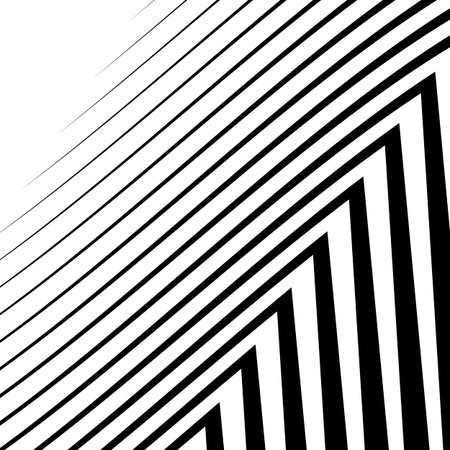 Lines with distortion. Edgy, wavy lines monochrome geometric pattern.