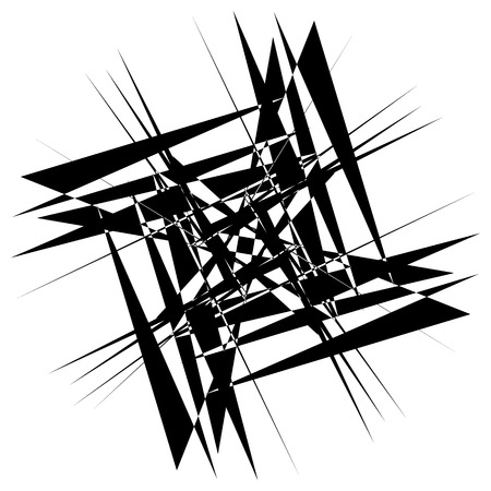 Edgy geometric element, random shape. Abstract monochrome illustration.のイラスト素材
