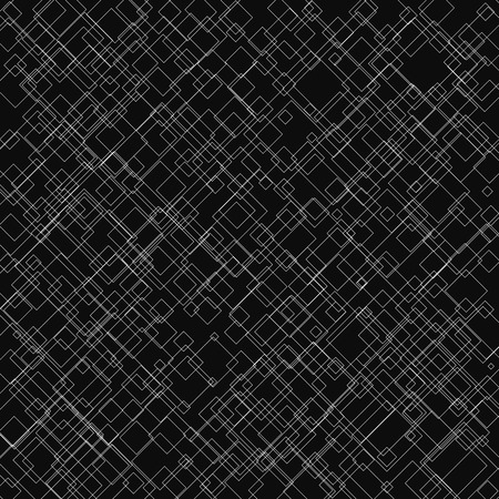 Pattern with random intersecting squares. Abstract geometric texture.のイラスト素材