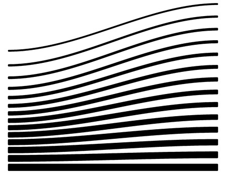 Set of lines with different level of deformation. Abstract geometric illustration.のイラスト素材