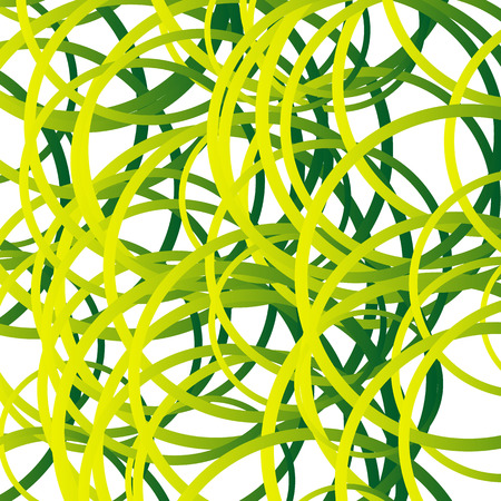 Random squiggle lines, intersecting random circles. Scribble, tangled lines pattern. Creative monochrome geometric texture.のイラスト素材