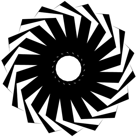 Circular geometric shape. Abstract monochrome spiral element.のイラスト素材