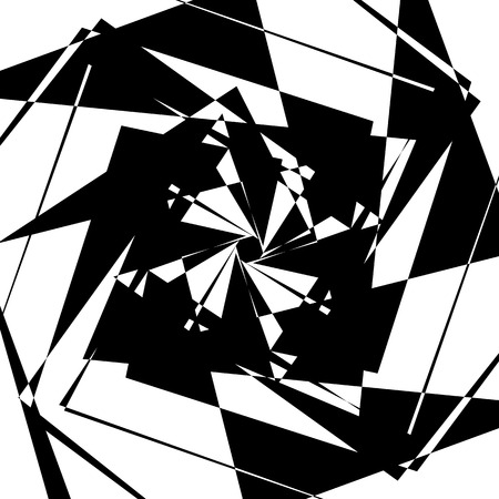 Edgy geometric element, random shape. Abstract monochrome illustration.のイラスト素材