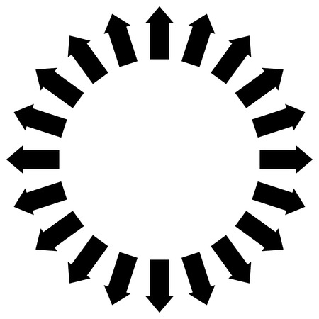 Group of arrows following a circle pointing outwardsのイラスト素材