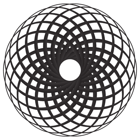 Circular geometric motif, element, Concentric circles abstract shape.のイラスト素材