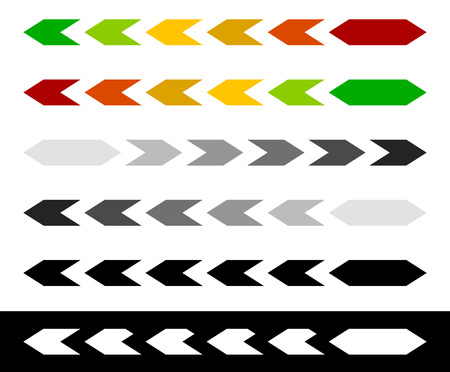 Progress / loading bar, step, stage indicators with hexagonsのイラスト素材
