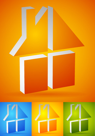 Colorful home, house icon(s),  (s) to illustrate real estate, construction or related conceptsのイラスト素材