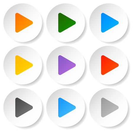 Modern flat play buttons with smooth gradientsのイラスト素材