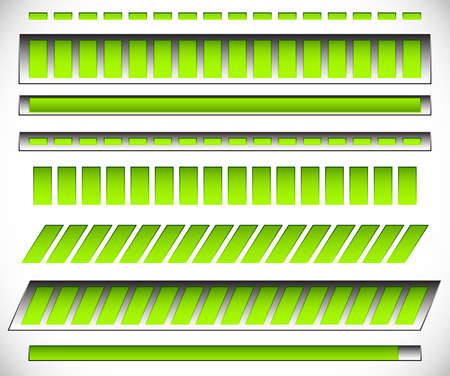 8 different horizontal,  level / progress indicators, metersのイラスト素材