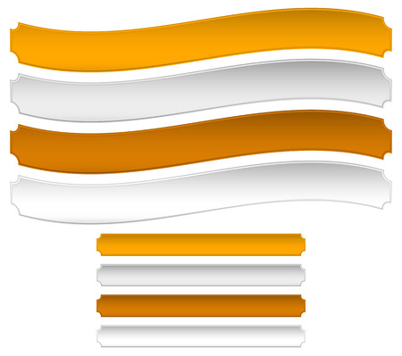 Gold, silver, bronze metal plaques, banners. Distortion and normal versionのイラスト素材