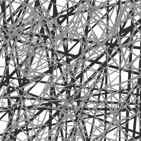 Random chaotic lines abstract grayscale texture / patternのイラスト素材