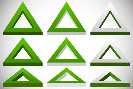 3d triangle shape in more colors set at different anglesのイラスト素材