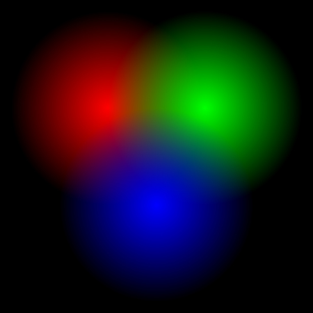 Transparent RGB circles blended - RGB color spaceのイラスト素材