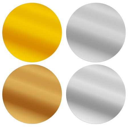 Gold, silver, bronze and platinum seals, awards, starburstsのイラスト素材