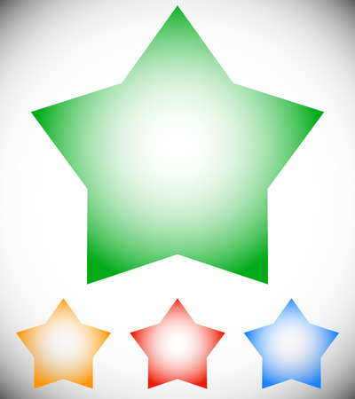 Transparent star elements. Star shape in 4 colorのイラスト素材