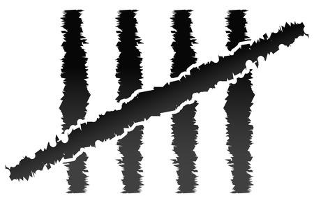 Counting to 5 mark with grungy edges.のイラスト素材