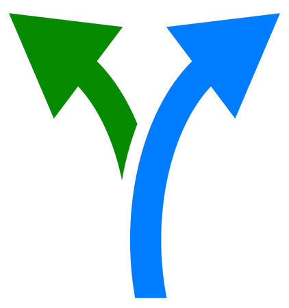 Two way arrow symbol, arrow icon. Curved arrows left and rightのイラスト素材