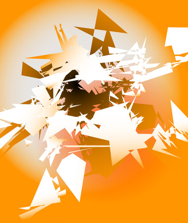 Abstract shattered digital art with random edgy shards. Digital art abstract illustrationのイラスト素材