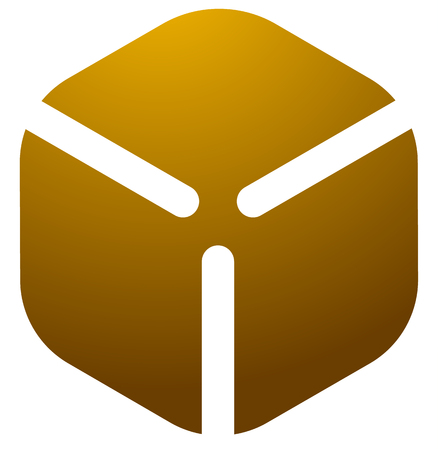 Cardboard cube box logo, iconのイラスト素材