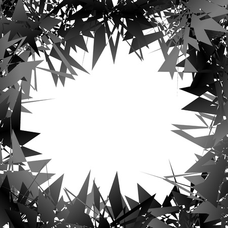 Random edgy shapes at artwork's edges. Gometric frame, backgroundのイラスト素材