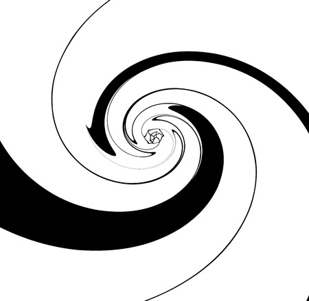 Spirally geometric image. Abstract monochrome art with radial, radiating shapesのイラスト素材