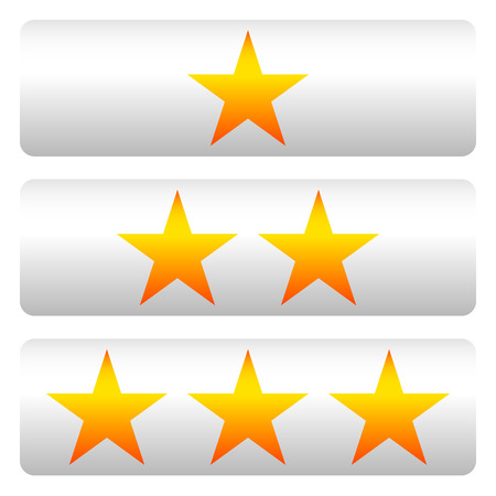 Star rating w/ 3 stars - Star rating panelsのイラスト素材