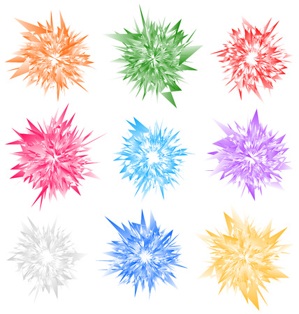 Edgy radial geometric element(s). Colorful abstract illustrationのイラスト素材