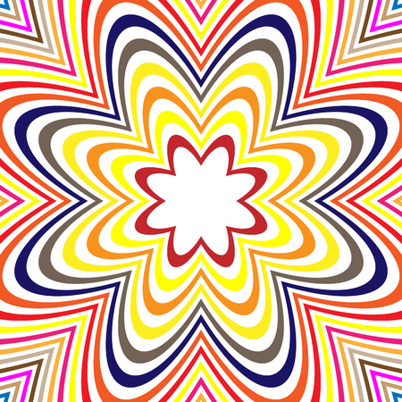 Concentric lines with distortion. Radial lines, radiating pattern with deformation effectのイラスト素材