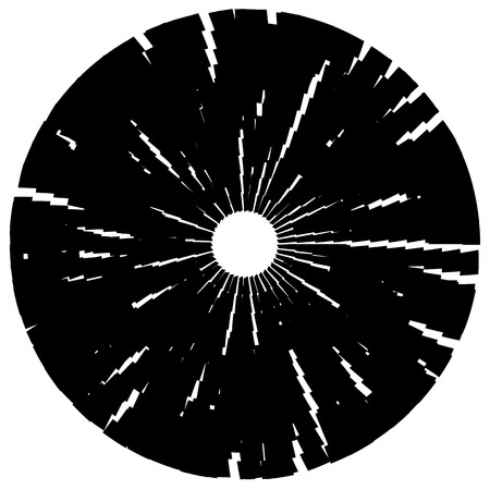 Textured disc, circle element. Monochrome geometric shapeのイラスト素材