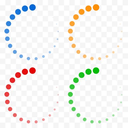 Preloader, buffer shapes symbols. Fading transparent circlesのイラスト素材