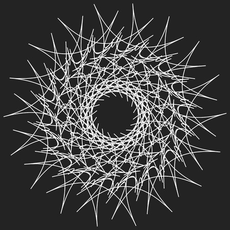 Geometric circle. Circular element. Abstract spiral motif with concentric radial linesのイラスト素材