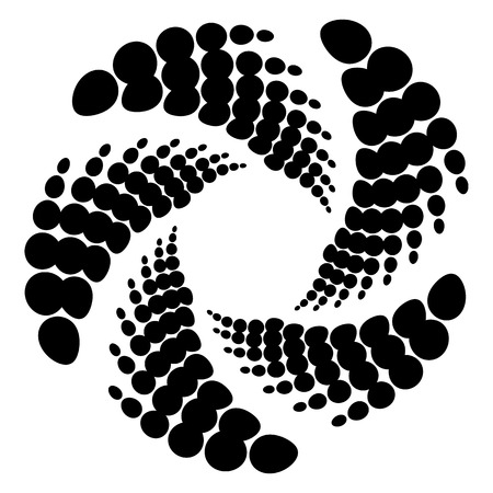 Circle halftone element, circular half-tone pattern. Spiral, vortex, swirl shape.のイラスト素材