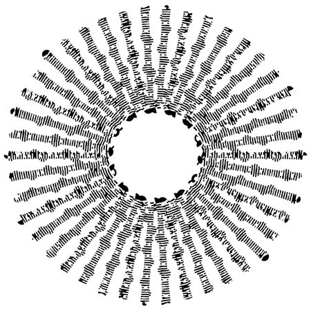 Geometric circle element. Artistic circle. Monochrome abstract illustration.のイラスト素材