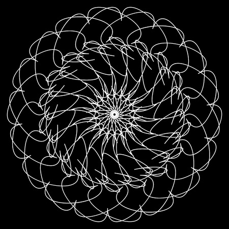 Geometric circle. Circular element. Abstract spiral motif with concentric radial linesのイラスト素材