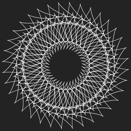 Geometric circle. Circular element. Abstract spiral motif with concentric radial linesのイラスト素材