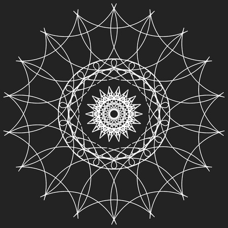 Geometric circle. Circular element. Abstract spiral motif with concentric radial linesのイラスト素材