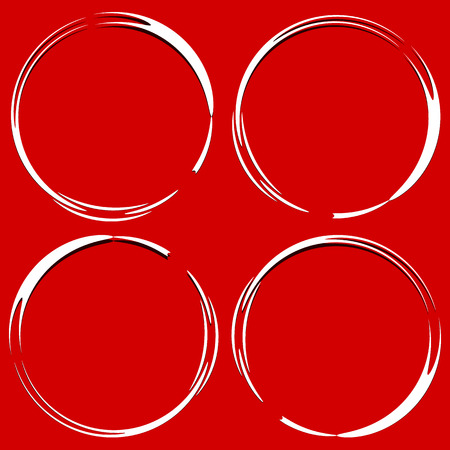 Abstract grungy circle element set. (4 version)のイラスト素材