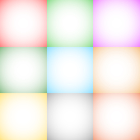 9 radial gradient monochrome square format backgrounds / backdropsのイラスト素材