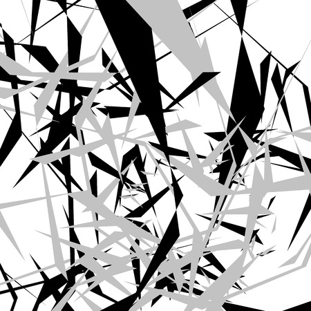Geometric edgy rough pattern. Abstract black and white art.のイラスト素材