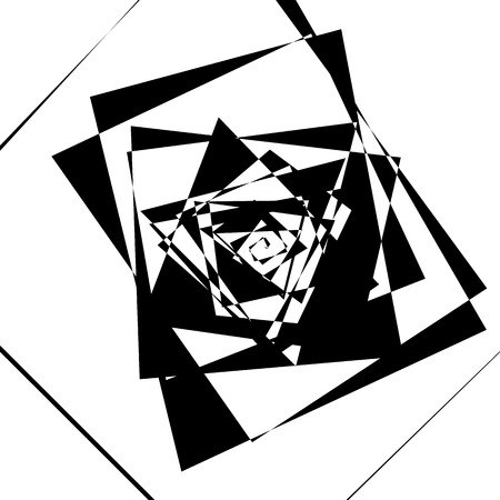 Geometric spiral pattern. Abstract monochrome texture. Vortex, swirl patternのイラスト素材