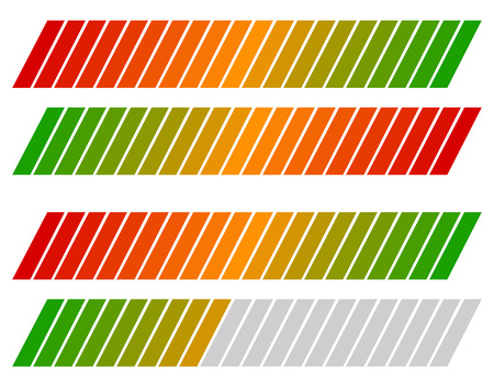 Loading bar, progress-level indicator with color codeのイラスト素材