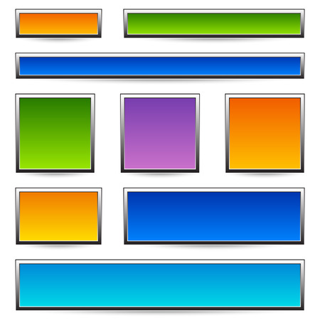 Set of banner / button / plaque backgrounds with framesのイラスト素材