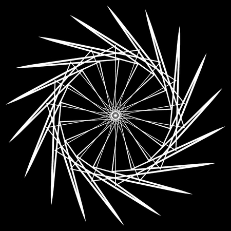 Geometric spiral. Abstract circular mandala. Esoteric motif.のイラスト素材