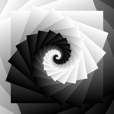 Spiral of rotating squares. Abstract fractal art.のイラスト素材
