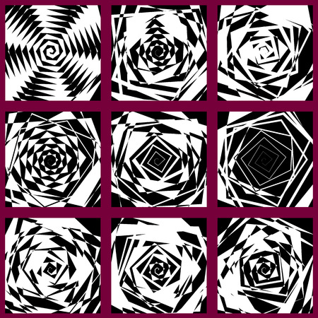 Geometric edgy rough pattern. Abstract black and white art.のイラスト素材