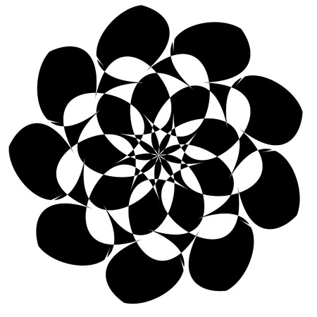 Circular geometric element(s),  rotating radiating shapes on whiteのイラスト素材