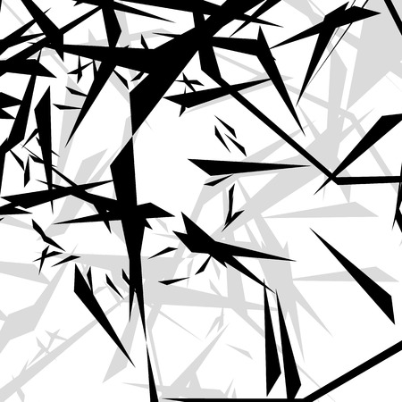 Geometric edgy rough pattern. Abstract black and white art.のイラスト素材