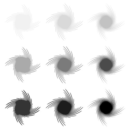 Element(s) with rotating distortion, spiral effect. Abstract geometric elements.のイラスト素材